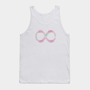 Infinity Symbol Silhouette Shape Text Word Cloud Tank Top